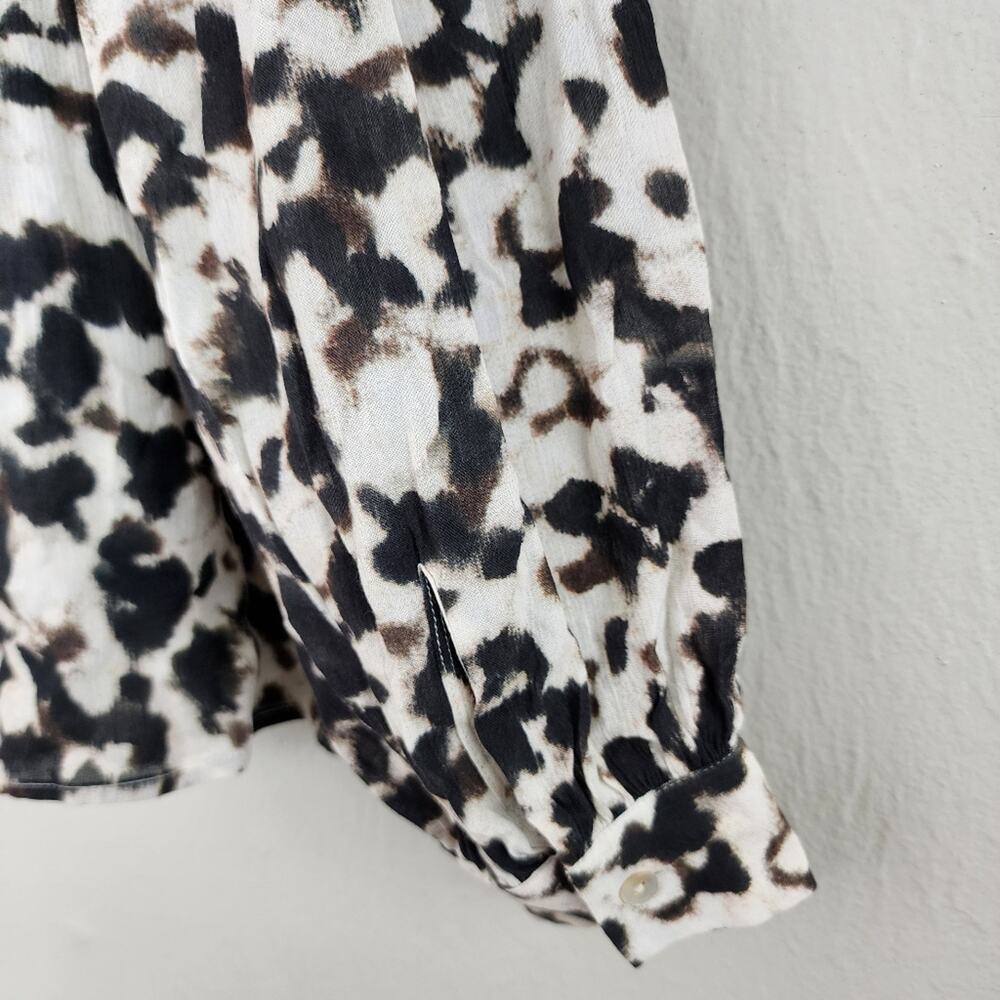 Rails Fable Blurred Cheetah Print V-Neck Blouse Flounce Sleeve NWT XLarge XL - Picture 16 of 16